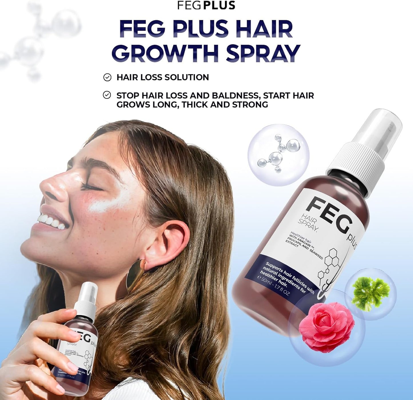 FEG Plus Hair Growth Spray (100%Original) Mega Souq
