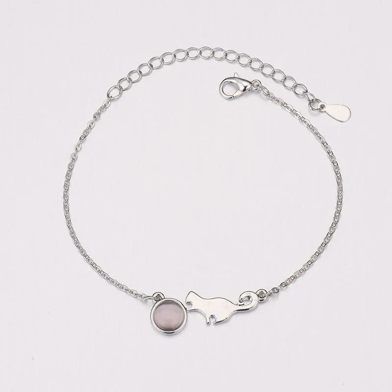 Fashion Ladies Cat Charm Bracelet Silver Mega Souq