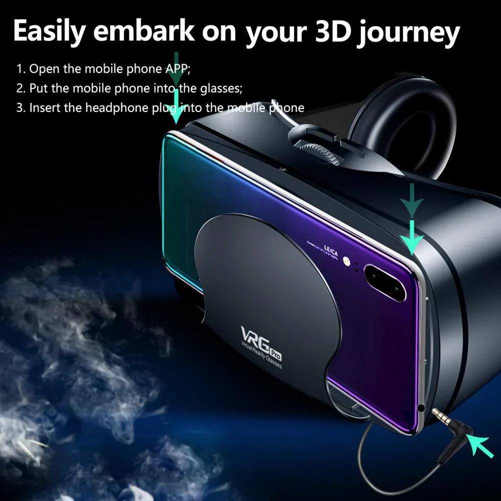 VR Helmet 3D Glasses Virtual Reality Support 0-800 Myopia For Smartphone Smart Phone Headset Mega Souq