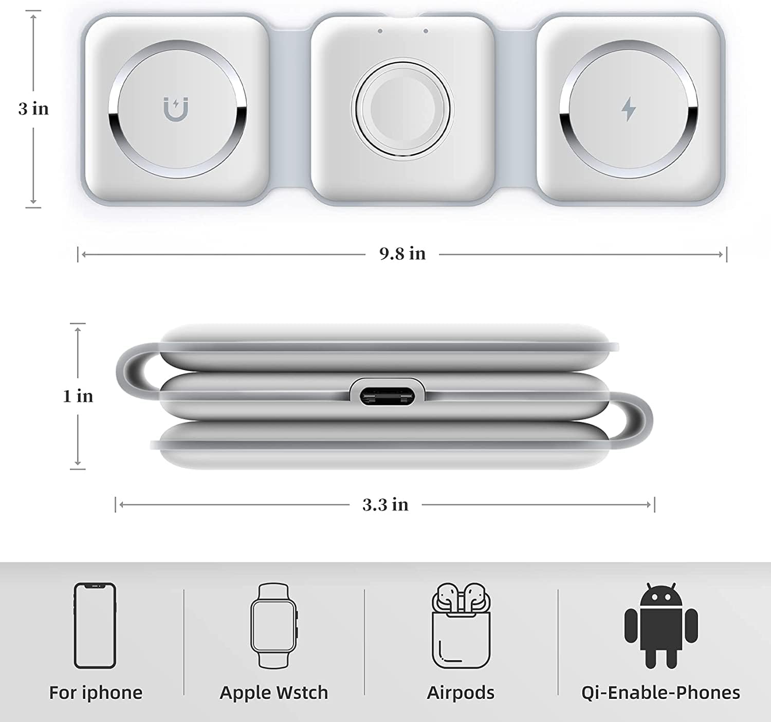 3-in-1 Wireless Charging Pad Mega Souq