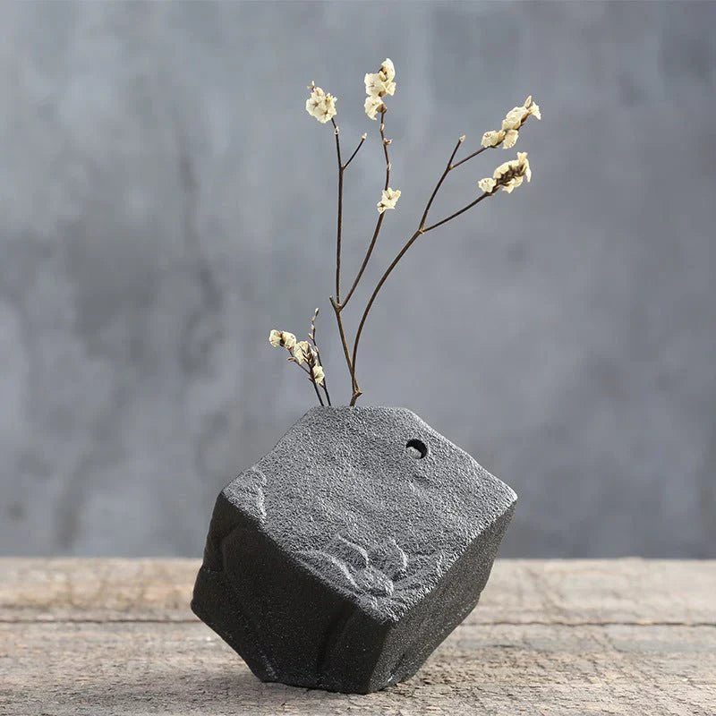Stoneware Zen Chinese Flower Arrangement Vase Mega Souq