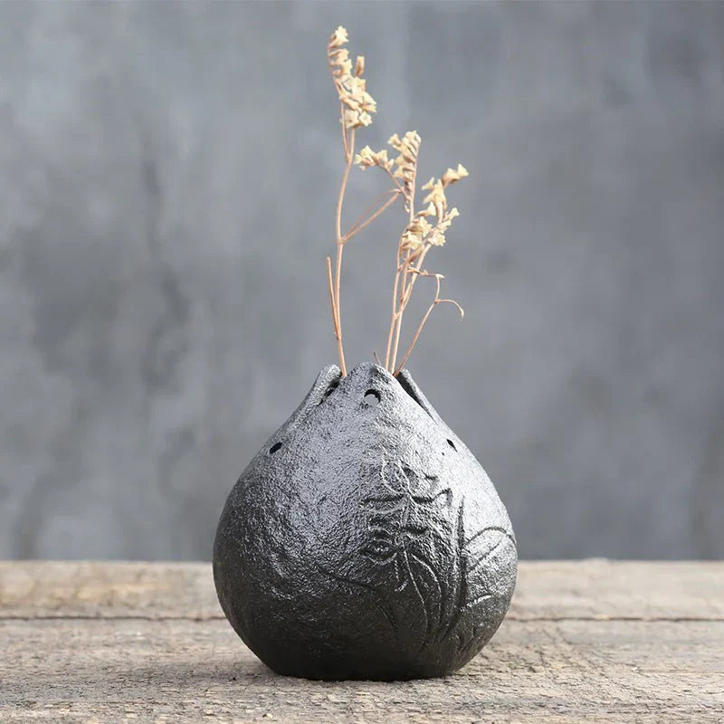 Stoneware Zen Chinese Flower Arrangement Vase Mega Souq