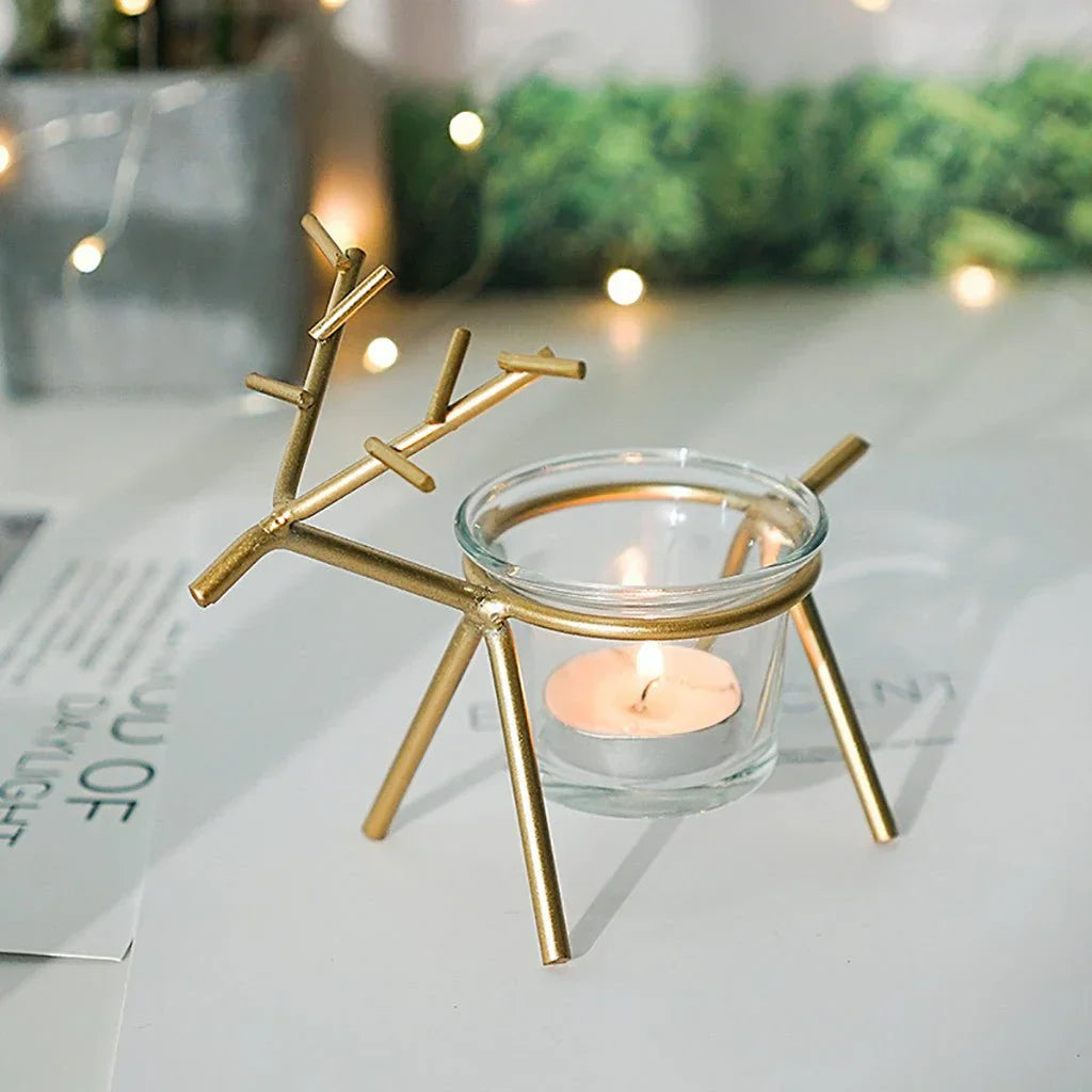 Wrought Iron Fawn Candle Holder Mega Souq