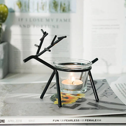 Wrought Iron Fawn Candle Holder Mega Souq