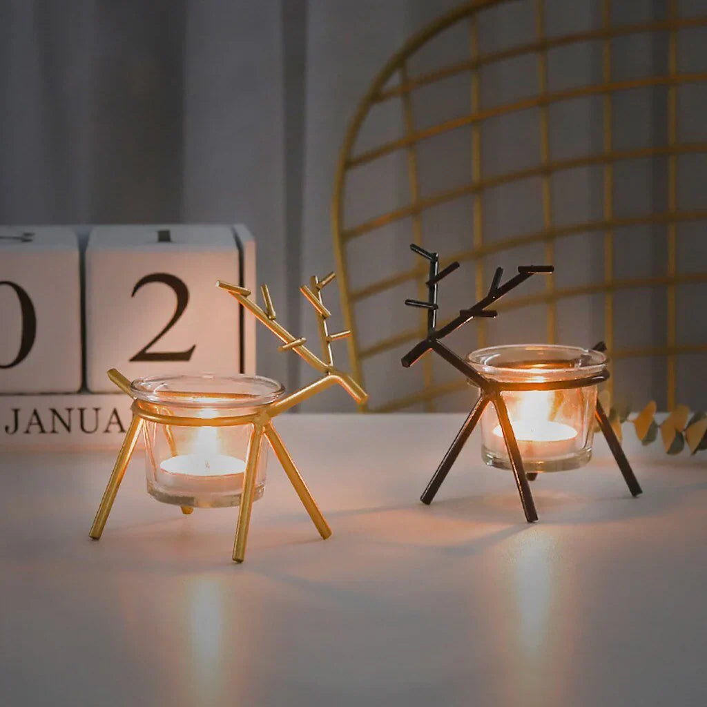 Wrought Iron Fawn Candle Holder Mega Souq